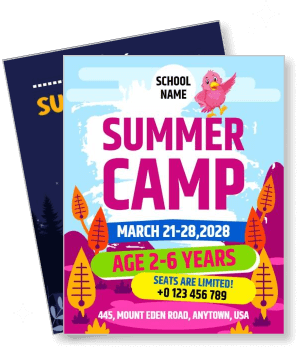 school summer camp ages 2 6 promotion march 2028 template