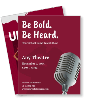 school talent show microphone be bold be heard template