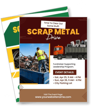 scrap metal drive fundraiser event flyer design details template