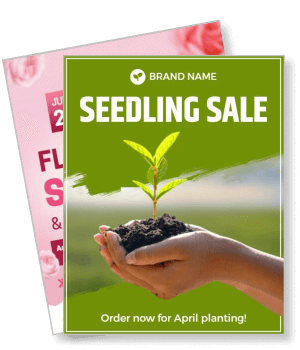 seedling sale promotion banner april planting advertisement gardening event template