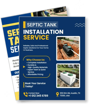 septic tank installation service advertisement flyer design template