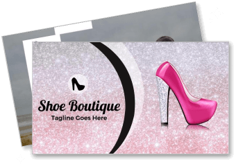 shoe boutique pink high heels business card design template