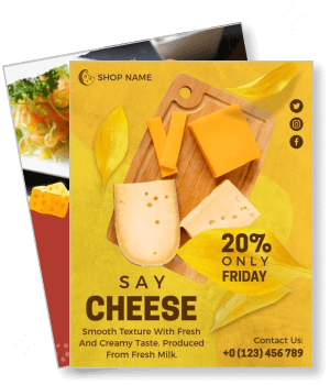 shop promotion discount friday cheese selection advertisement template