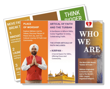 sikhism faith and turban cultural brochure design template