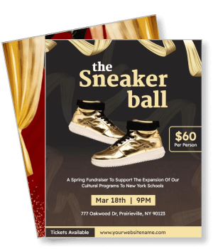 sneaker ball event gold sneakers fundraiser new york march 18th template
