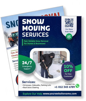 snow removal services brochure advertisement snow shoveling promotion template