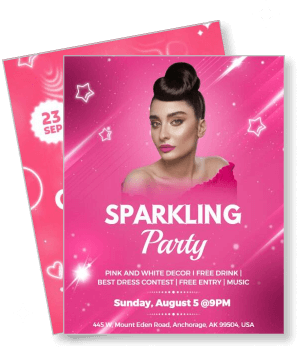 sparkling party pink theme event august anchorage template
