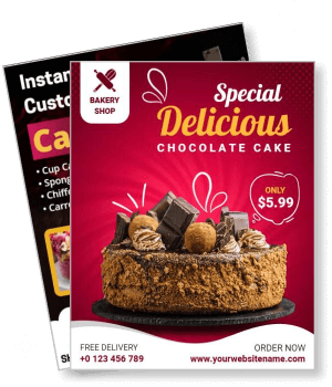 special delicious chocolate cake bakery shop promotion offer design template