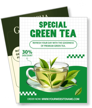 special green tea promotion 30 percent discount offer template