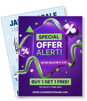 special offer alert buy one get one free promotion graphic template