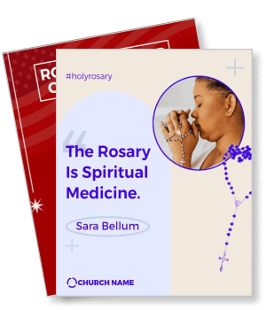 spiritual rosary medicine church name inspirational quote design template
