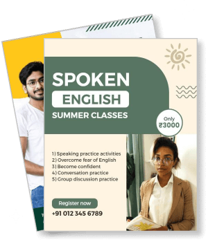 spoken english summer classes with pricing and contact details template