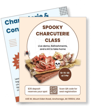 spooky charcuterie class with live demo refreshments and kit description template