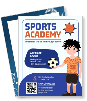 sports academy youth program soccer enrollment template