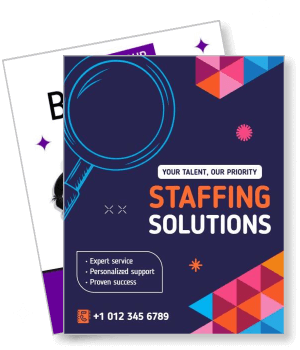 staffing solutions brochure design magnifying glass cover professional services template