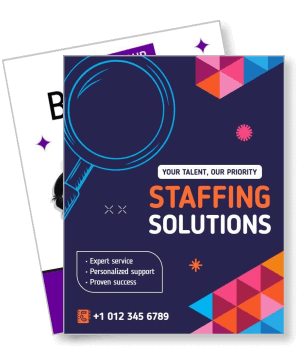 staffing solutions design magnifying glass cover professional services template