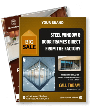 steel window door frames factory promotion big sale advertisement template