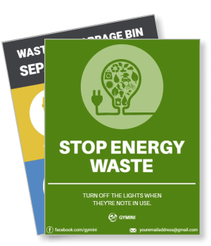stop energy waste green awareness sign energy saving template
