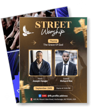 street worship event with speakers and details template