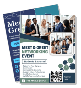 student alumni networking meet greet event flyer template
