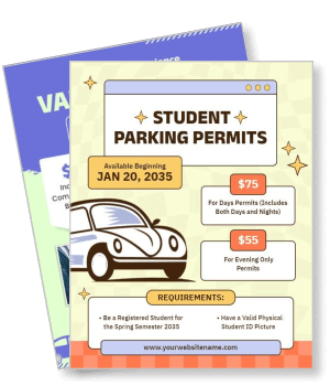 student parking permits 2035 pricing and requirements illustration template