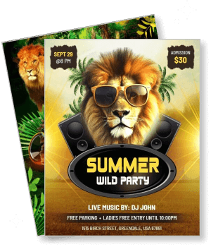 summer wild party lion theme dj music event template