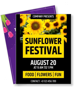 sunflower festival august food flowers fun event template
