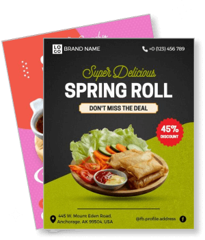 super delicious spring roll promotion food advertisement with discount template