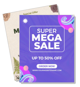 super mega sale promotion up to 50 percent off online order template