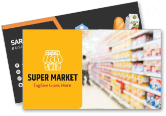 supermarket business card design template aisle products shelves