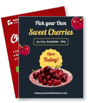 sweet cherries pick your own event with dates and website template