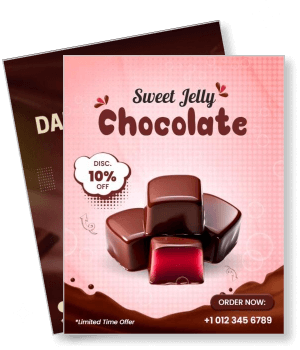 sweet jelly chocolate promo discount offer marketing advertisement template