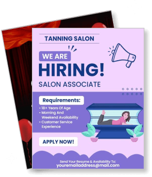 tanning salon hiring salon associate job advertisement template