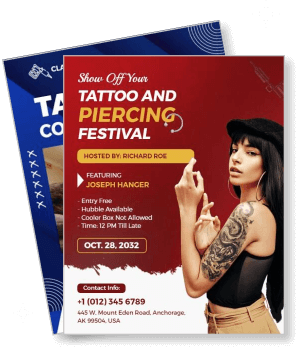 tattoo and piercing festival event flyer design october 2032 anchorage template