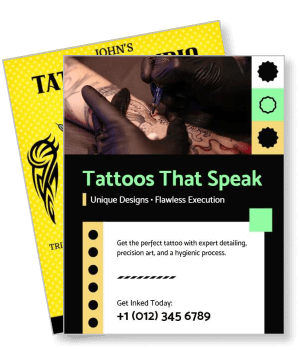 tattoo studio advertisement unique designs flawless execution template