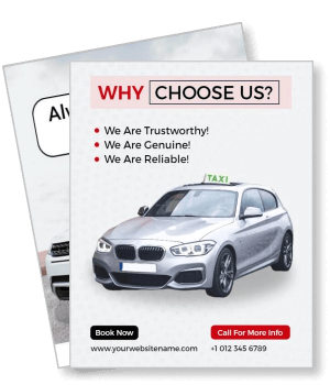 taxi service why choose us trustworthy genuine reliable vehicle advertisement template