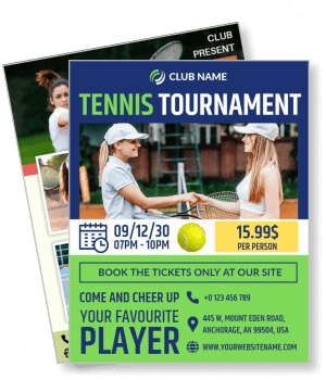 tennis tournament club name player cheer date price info template
