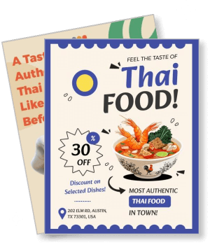 thai food promotion 30 off on selected dishes authentic thai cuisine template
