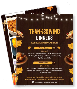 thanksgiving dinners turkey home delivery menu template