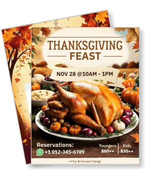 thanksgiving feast turkey dinner invitations november 28th reservations info template
