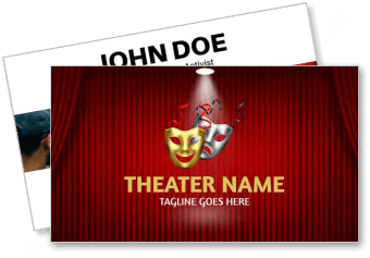 theater poster with drama masks and placeholder text template