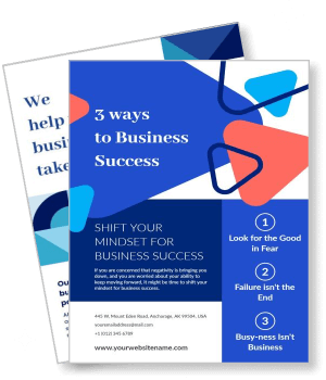 three ways to business success mindset strategy marketing brochure template