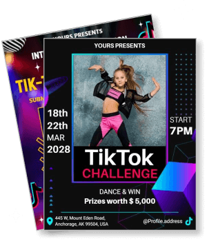 tiktok dance challenge event announcement competition 2028 template