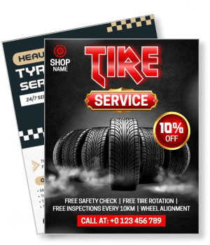 tire service promotion discount with contact information template