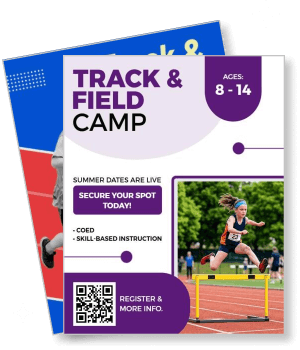 track field camp poster youth registration information template