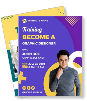 training flyer graphic design course july 25 2030 template