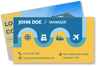 transport logistics business card design with contact details template