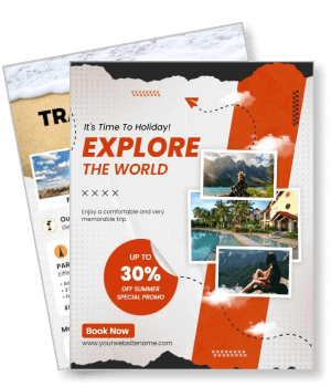 travel agency promotional explore the world holiday package template