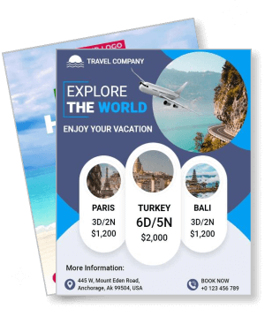 travel company vacation package paris turkey bali explore world template