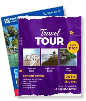 travel tour brochure cape coast castle beach hans cottage template